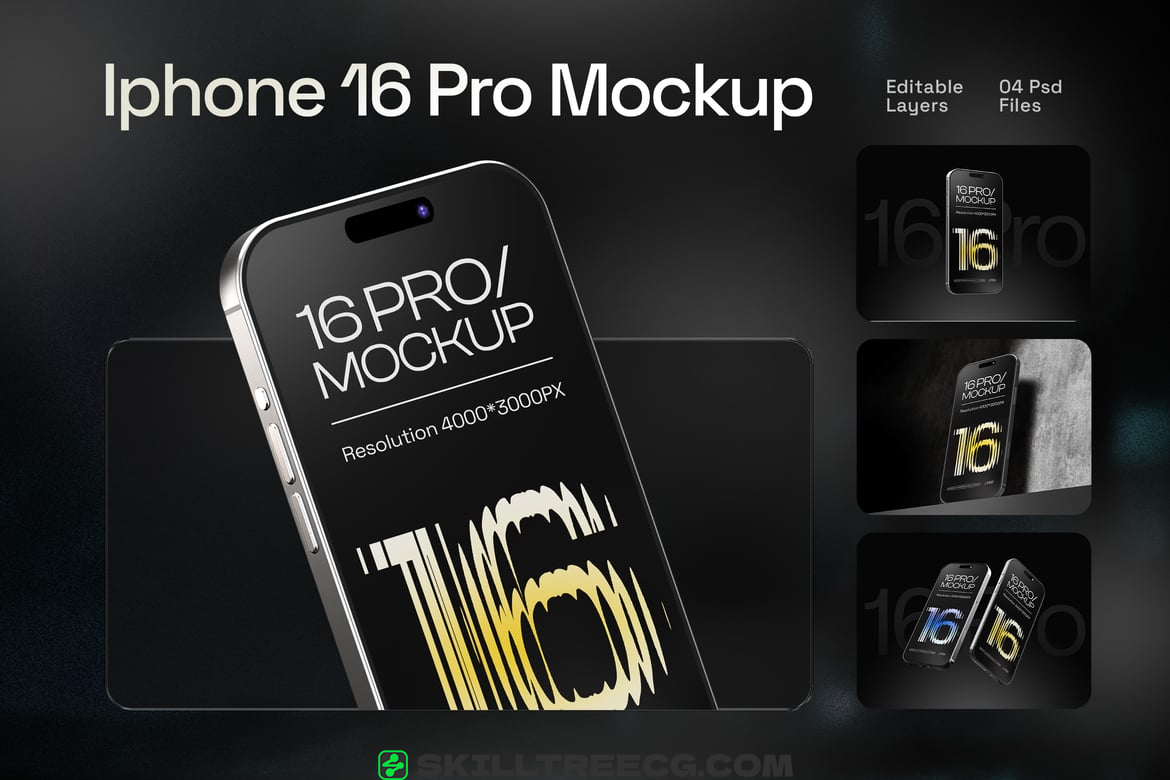 iPhone 16 Pro Mockup Set（925715）-技能树